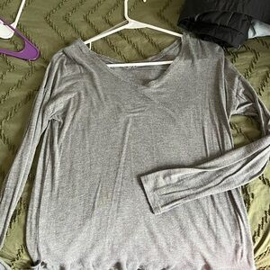 Pink Rose Heather Gray Long Sleeve Top